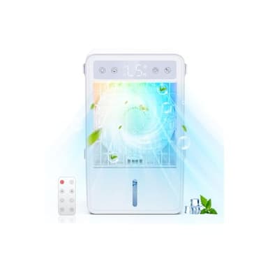 Climatiseur Mobile 1500ml | Climatiseur Portable USB Silencieux avec Télécommande | Refroidisseur d'Air Économique | 5 Vitesses & 3 Modes | Minuterie 10H | Lumière LED RGB, pour Chambre/Bureau/Maison