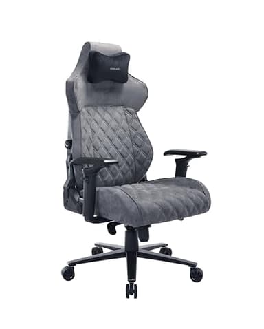 Corsair TC500 Luxe Fauteuil Gaming – Tissu Respirant de Qualité Supérieure – Sièges Larges – Accoudoirs Réglables dans Cinq Directions – Support Lombaire Réglable – Gris