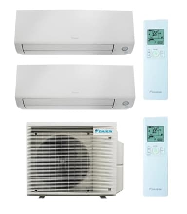 Daikin BlueEvolution - Climatiseur réversible à 2 unités intérieures (12000+12000 BTU/h) et 1 unité extérieure, A+++