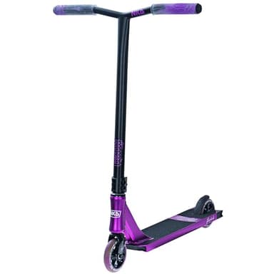 NKD Trottinette de Stunt – Rally V4 | Roulements Haute Performance ABEC-9 | Guidon Rotatif à 360° pour Le Freestyle | Alliage d’Aluminium 6061 Durable (Violet)