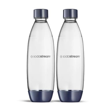 sodastream Lot de 2 bouteilles fusionnées lavables au lave-vaisselle pour gazeur DUO, TERRA, ET-TERRA, ART, GAIA, bleu foncé