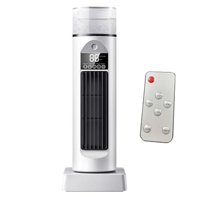 Ventilateur d'air froid – Ventilateur de refroidissement d'air tour pour chambre à coucher – Refroidisseur oscillant silencieux à 6 vitesses avec télécommande et réservoir d'eau, minuterie de 6 heures