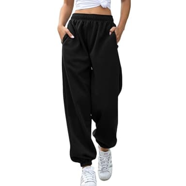 Neteson Pantalon Jogging Femme Training Pantalon Sport Yoga Fitness Danse DéContracté Elastique Taille Haute avec Poches