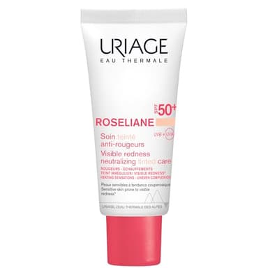 Uriage Roseliane CC Cream SPF30 - Extrait de Ginseng - Masque les Rougeurs, Unifie le Teint, Apaise Durablement - Crème Visage Teintée - Non Comédogène - Convient aux Peaux Sensibles à Rougeurs - 50ml