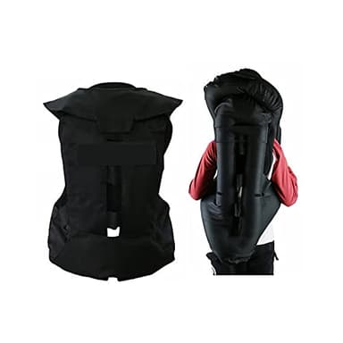 YXYMOTEFLY Gilet Airbag Équestre Enfant Avec Airbags Cou/queue/poitrine/dos 0,05 Secondes for Déclencher Le Système Gilet Airbag Moto for Toutes Les Saisons (Color : Nero, Size : Large)