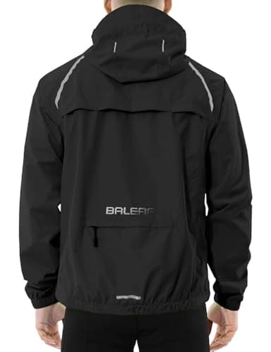 baleaf Veste Cyclisme Homme Imperméable Coupe-Vent Pour Running, Vtt, Vélo - Hiver - Noir - L