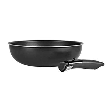 Sitram 713777 Wok Induction Ø28 cm – Wok Sauteuse Aluminium Antiadhésif sans PFOA – Manche Amovible Sitramovible – Tous Feux dont Induction – Cuisine Asiatique et Sautés