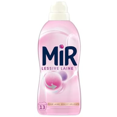 Mir - Lessive Liquide - Lessive Laine - Main & Machine - Raviveur - Formule Unique 3en1 - Douceur - Fibres - Tenue - Toucher Cachemir - Anti-Bouloche - Pour Laine - Soie - Délicats - 13 Lavages