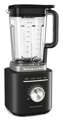 KitchenAid 5KSB2073EBM Pure Power Blender, Mixeur Puissant avec Bol 2L sans BPA, 10 Vitesses et Programmes Automatiques, Noire Réglisse