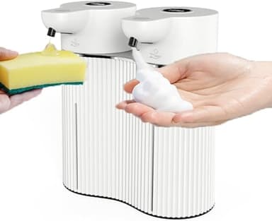 Distributeur automatique de savon liquide à double contact sans contact - 4 niveaux réglables - Distributeur de savon intelligent pour salle de bain, cuisine, bureau, hôtel, vaisselle