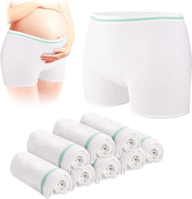 Carer Culottes de maternité, Pack de 8 Culottes Jetables sans Coutures Taille Haute et Élastiques, Idéales pour Grossesse, Post-Partum, Césarienne et Incontinence