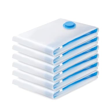 Sac de Rangement Sous Vide 6PCS,Sac sous vide Vetement Aspirateur,Compression Housse Aspirable Rangement Réutilisable pour Literie, Vêtements, Couettes, Matelas,Tente et Voyages(70 * 50CM)