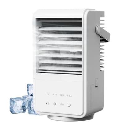 Climatiseur Mobile 1000ML,Rafraîchisseur d'Air avec Brumisation [Faible Conso] - Ventilation 3 Vitesses, Oscillation 90°, Minuterie 4H, RGB & Type-C - Réservoir 1L Silencieux pour Maison/Bureau
