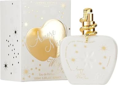 JEANNE ARTHES - Eau de Parfum Femme Amore Mio White Pearl - Oriental - Rose et Vanille - Fabriqué en France à Grasse - Cadeau Femme - Flacon Vaporisateur 100 ml