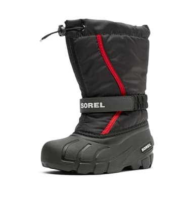 Sorel Flurry Boot Botte de Neige, Black Bright Red Youth Collection 2024, 39 EU