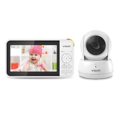 VTech VM924 Baby Monitor with Camera, Pan&Tilt,Video Baby Monitor with 5" LCD Screen,Up to 17 Hrs Battery Life,1.33x Zoom,Night Vision,300m Long Range,Soothing Sounds,2-Way Talk,Secured Transmission