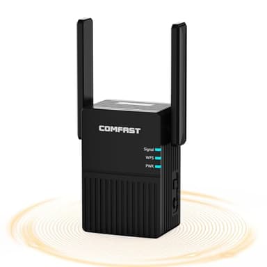 COMFAST Répéteur WiFi Puissant AC1200, Amplificateur WiFi Double Bande 1200 Mbps Repeteur WiFi avec Port LAN, Configuration en Un clic WPS, Compatible avec Toutes Les Box Internet