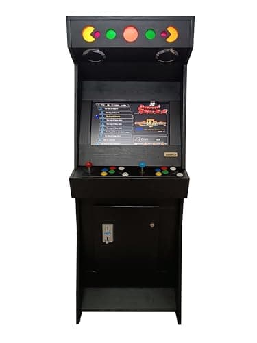 Machine d'arcade rétro en Bois - Fait Main – Borne 2 Joueurs avec +4000 Jeux Classiques, écran LCD 22", Plug & Play – San-J (Noir)