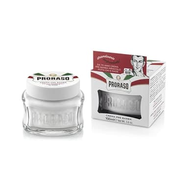 Proraso | Crème avant-rasage pour peaux sensibles (pot de 100 ml) – Crème de pré-rasage adoucissante aux extraits d'avoine et de thé vert – Fabriquée en Italie