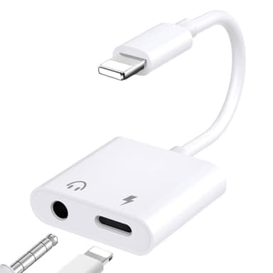 [Apple MFi Certified] Adaptateur Lightning Jack 3,5 mm with Charge, Adaptateur Jack iPhone Adaptateurs Casque iPhone Aux Audio pour iPhone 14/13/12/11/X/8/Pad/iOS