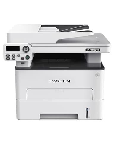 PANTUM M7108DW Imprimante Laser Multifonction, Noir et Blanc, Impression/Copie/Scanner 3en1, Impression Recto-Verso Automatique, WiFi/USB/Ethernet, 33 ppm
