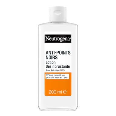 Neutrogena – Lotion Désincrustante Anti-Points Noirs (flacon de 200 ml) – Lotion pour le visage à l'acide salicylique (0,5%) – 91% ont constaté une peau plus nette en 1 jour*