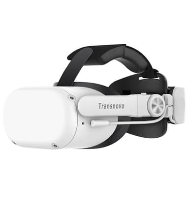 TRANSNOVO 6000 mAh Sangle de tête Compatible avec Oculus Quest 2/Quest 3/Quest 3S, Accessoires VR, Sangle Elite réglable de Remplacement, Support de Confort amélioré et sans Pression