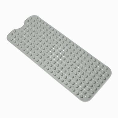 Amazon Basics Tapis de bain antidérapant avec ventouses pour baignoire et douche, 40" x 16", gris