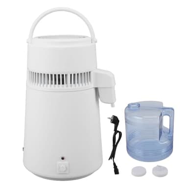 Distillateur d'eau, Machine à Eau de Comptoir 750 W, Purificateur d'eau en Acier Inoxydable avec Récipient, Distillateur Purificateur d'eau pour la (Prise UE 220V 60HZ)