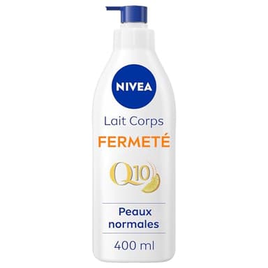 NIVEA Lait Corps Fermeté Q10 48H (1x 400ml) — Lait hydratant enrichi en Co-Enzyme Q10 & Vitamine C — Crème Hydratante raffermissante pour le corps pour peaux normales