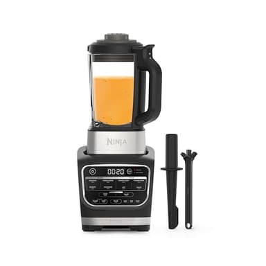 Ninja Foodi Blender Chauffant, 1000W, Capacité 1,7L, 10 Programmes Automatiques, Soupe, Velouté, Compote, Confiture, Smoothie, Brosse et Programme de Nettoyage, Noir HB150EU