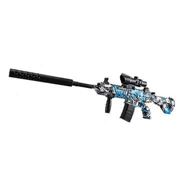 Funthy Airsoft Soft Bullet Gun, Fusil Automatique avec Viseura, Pistolet Jouet Électrique Activités de Plein Air Jeu d'équipe de Tir pour 12+ Adultes Adolescents-Blauw