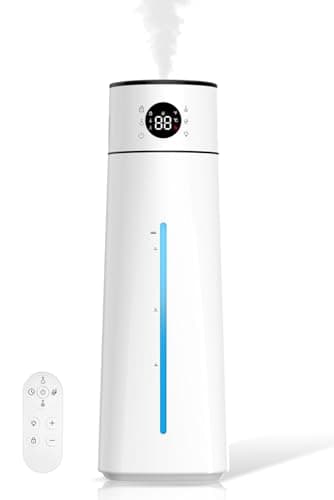 Humidificateur d'Air, 8L Top Fill Humidificateur d'air Chambre Avec Télécommande, Minuterie, Contrôle Intelligent de l'Humidité, Veilleuse, 80H, Silencieux pour Bébés et Plantes, la maison, le bureau