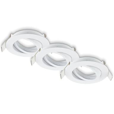 BRILONER - Set de 3 spots LED encastrables 230V plats, orientables, GU10, max. 7W, LED, spots de plafond, extra plat, 8 x 2,2 cm, blanc