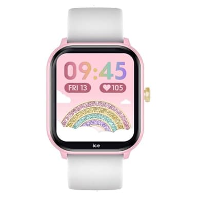 ICE-WATCH - Ice Smart Junior 2.0 Pink White - Montre connectée Rose pour Enfant avec Bracelet en Silicone Blanc - 022797 (1,75 Pouces)