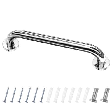Fousenuk Barre d'Appui WC, Acier Inox Maintien Poignée Douche, 40cm Barre d'Appui Salle de Bain Coudée, Barres Douche, Baignoire Main Courante Inoxydable Âgées/Handicapées/Enfants