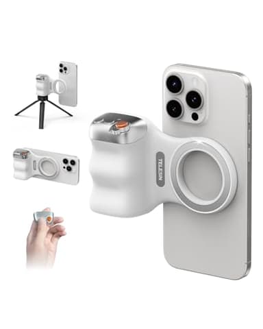 TELESIN Fun Shot Smartphone Handle Grip, Poignée Smartphone avec Détachable Télécommande Bluetooth - Filetage 1/4, Stabilisateur de Poignée pour iPhone Android, Selfies/TikTok