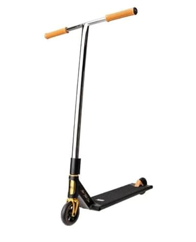 NKD Stunt Scooter - Mono | Roulements Haute Performance ABEC-9 | Guidon Rotatif à 360° pour Le Freestyle | Alliage d’Aluminium 6061 Durable (Noir Doré)