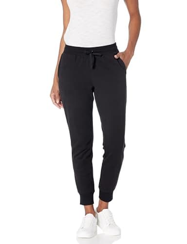 Amazon Essentials Pantalon de jogging en tissu-éponge pour femme ,noir,US M (EU M - L)