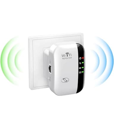 WiFi Répéteur, 300 Mbit/s 2,4GHz Amplificateur WiFi Puissant, Wi-Fi Booster avec Mode Répéteur/Point D'accès avec Connexion Ethernet, Amplificateur Internet Jusqu'à 5000 sq.ft et Tous les Box Internet