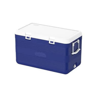 Duramax Deluxe 100L Glacière haute performance avec isolation PU, Poignées latérales avec verrouillage sécurisé du couvercle, glacière isolée, Bleu