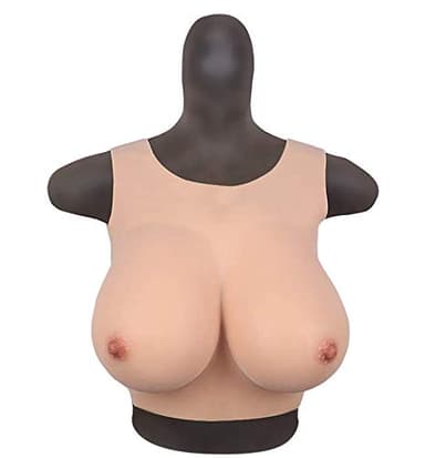 FHUILI Travestis Formes mammaires en Silicone - col Rond Conception Silicone Seins Faux - Faux Seins Lifelike pour Crossdressing Travesti Cosplay, G Coupe,A