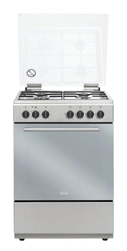 DL664EX Cuisinière à gaz avec four électrique 4 brûleurs 60 x 60 cm Inox Classe énergétique A