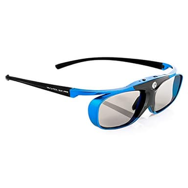Hi-SHOCK DLP Pro Blue Heaven | Lunettes Actives DLP Link 3D - Compatibles avec Les projecteurs 3D DLP d'Acer, BenQ, Optoma, Viewsonic | Remplacement du PPA5610 / E4W [96-200 Hz | Rechargeable]
