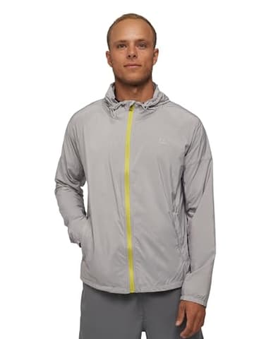 DANISH ENDURANCE Veste Coupe-Vent Homme, Léger & Respirant, Poches Fermées, Capuche Ajustable, Gris, M