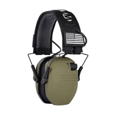 Casque antibruit actif pour la chasse – Écouteurs électroniques avec réduction du bruit – Casque pliable avec microphones directionnels – Arceau réglable – Prise externe