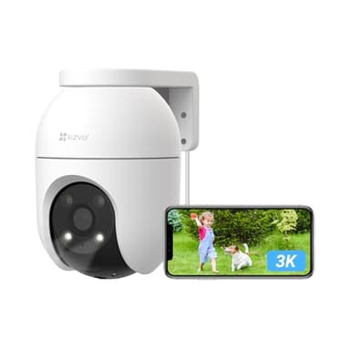 EZVIZ C8c 5MP Caméra Surveillance WiFi Extérieure à 360° avec Suivi Auto-Zoom, Détection de Forme Humaine/Véhicule, Vision Nocturne en Couleur, Audio Bidirectionnel, IP65 Etanche, Défense Active