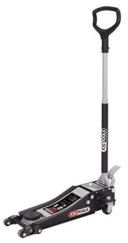 KS TOOLS 161.0372 - Cric Hydraulique Extra-Bas - Acier ULTIMATE 2T avec Double-Roues Avant