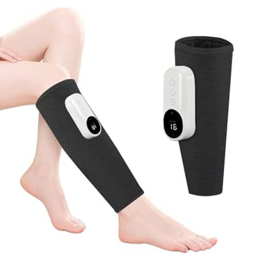 Masseur Jambes Sans Fil avec Chaleur et Compression Masseur de Mollets avec 3 Modes 3 Intensités Appareil de Massage pour Circulation Sanguine Drainage Lymphatique Relaxation Musculaire (1 Pièce)