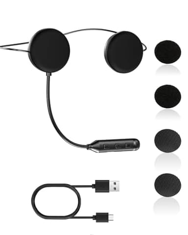 Hemlosk Oreillette Bluetooth pour Casque Moto, Casques Bluetooth Moto bt5.3, Autonomie de 16 Heures, Appel Mains Libre, Microphone de Contrôle D'appel, Fonction de Réduction du Bruit, pour Casque